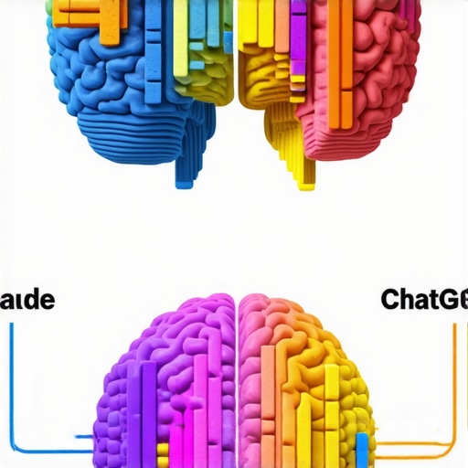 Grafički prikaz poređenja AI modela Claude i ChatGPT, ističući njihove različite karakteristike i primene za kompleksne zadatke i etički sadržaj.