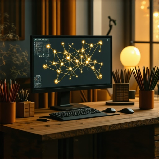 Kombinacija tradicionalnih alata i AI tehnologije na radnom stolu