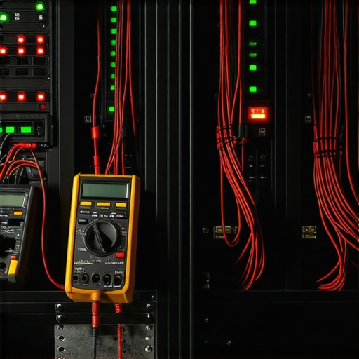 DIY AI Monitoring Setup Digital multimeter on a server rack representing AI system risk monitoring