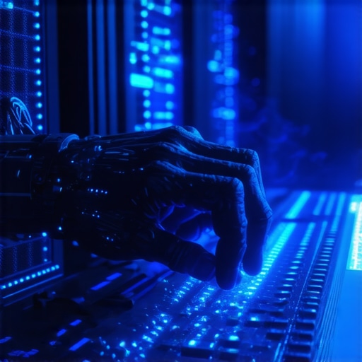 Futuristička tastatura i serverski kablovi koji prikazuju brzinu AI tehnologije