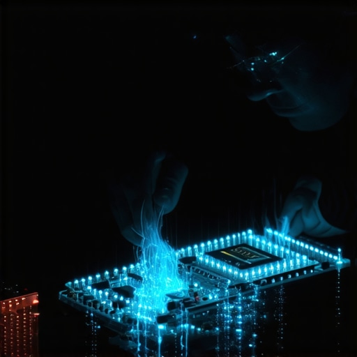 Technician checking for AI data leaks on hardware