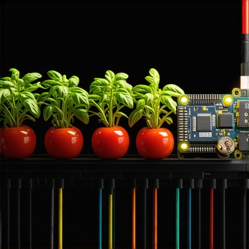 Raspberry Pi 5 controlling a smart genetic garden with sensors and wires