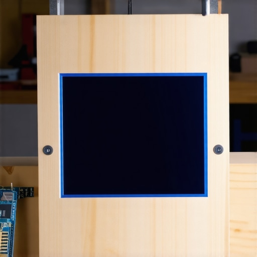 Inside view of a DIY AI smart mirror assembly with electronics and glass