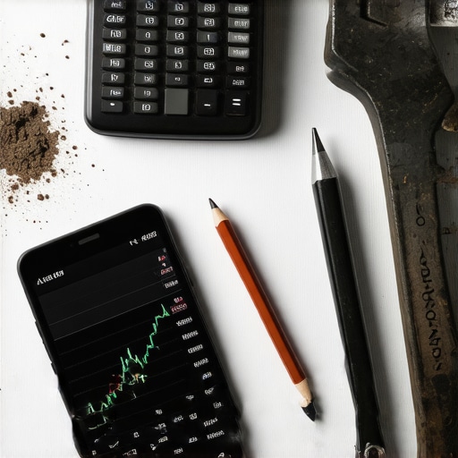 Radni sto sa digitronom i AI alatima za izračunavanje dobiti