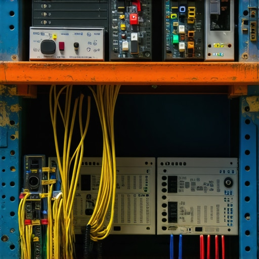 Hardware sensors attached to a warehouse shelf for automatic inventory tracking.