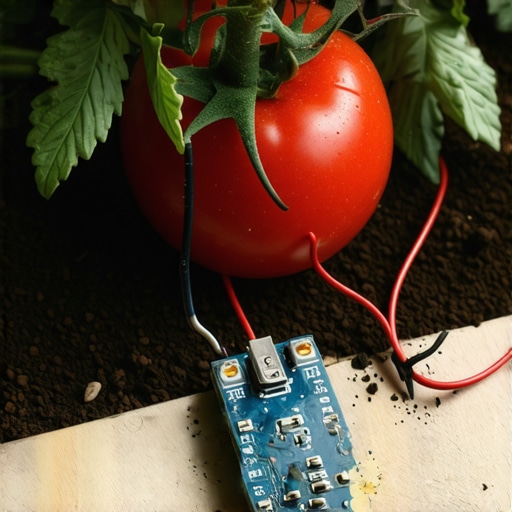 Kapacitivni senzor vlage tla ugrađen u baštu sa mikrokontrolerom