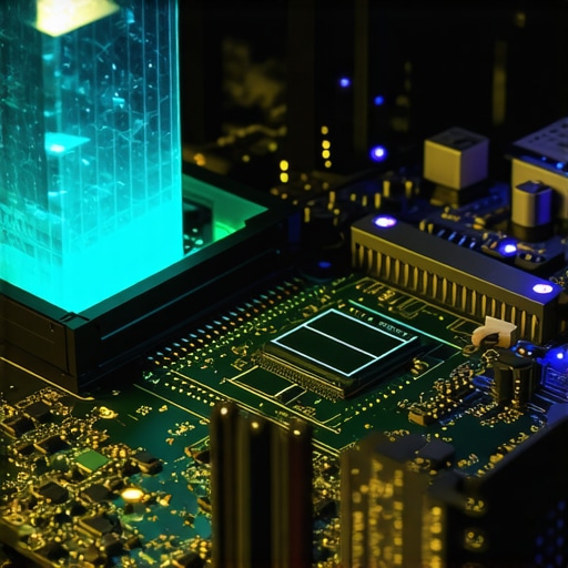 Stari PC hardver i kvantni procesor na radnom stolu