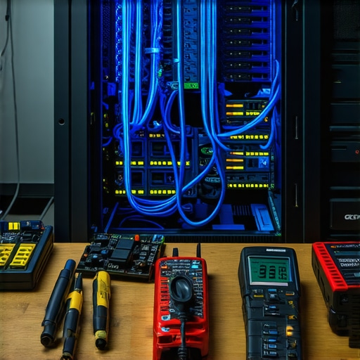 Fotografija lokalnog servera sa grafičkom karticom i alatima na radnom stolu