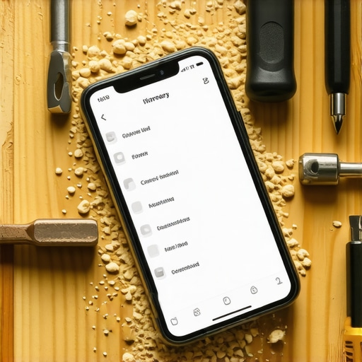 Smartphone with ChatGPT travel itinerary on a wooden workshop table with tools