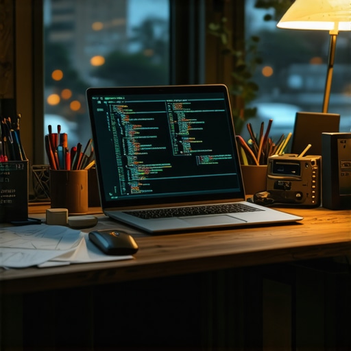 Radni sto inženjera sa kodom i dokumentacijom mašinskog učenja