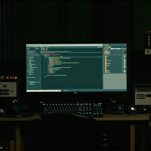 Hakerska stanica za testiranje AI sigurnosti Slika koja prikazuje radnu stanicu za sigurnosnu analizu vještačke inteligencije sa kodom na ekranu