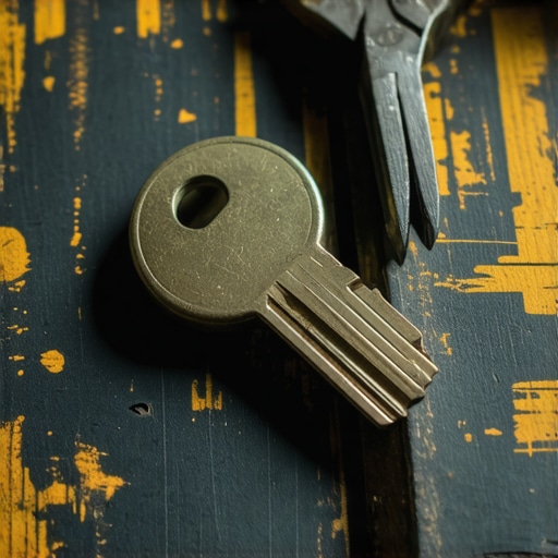 Hardverski ključ i alat na radnom stolu kao simbol AI sigurnosti