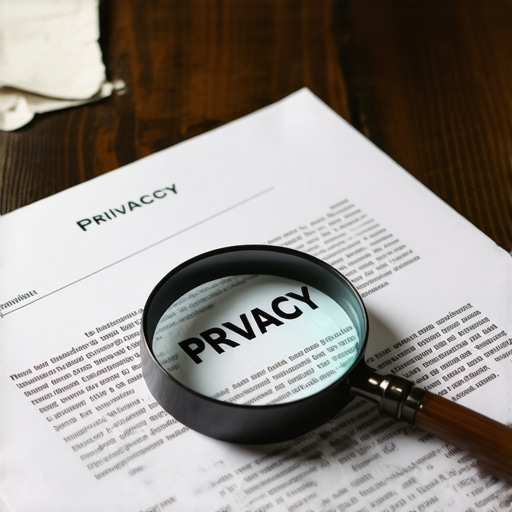 Uvećana riječ privatnost na dokumentu