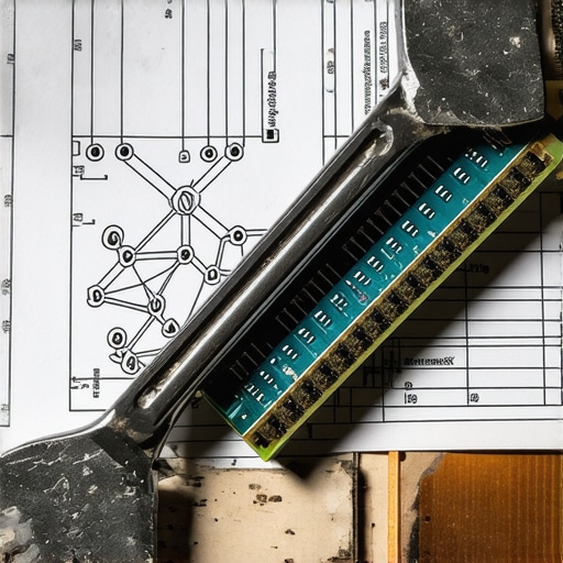 Radni sto sa nacrtima AI algoritama i alatom za popravku