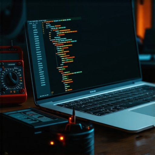 AI inženjerski sto sa laptopom i alatima za popravku