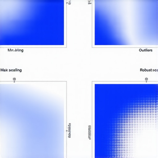 Grafički prikaz razlike između MinMaxScaler i RobustScaler algoritama u mašinskom učenju