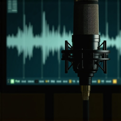 Mikrofon i kompjuterski ekran sa kodom za prepoznavanje glasa