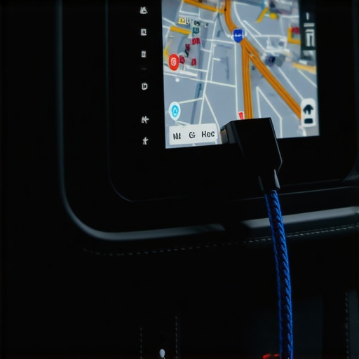 AI navigacijski sistem u automobilu sa prikazom saobraćajne gužve i kvalitetnim USB kablom