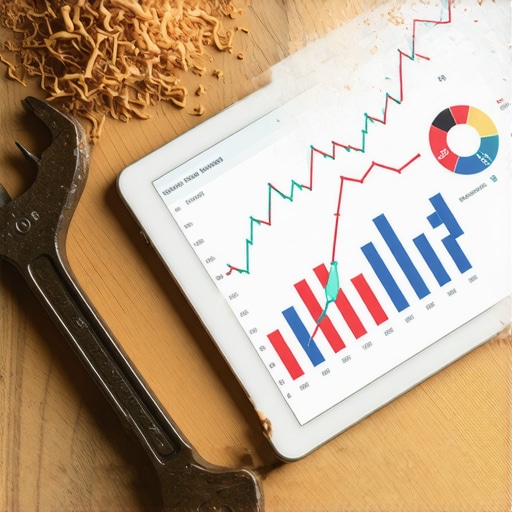 Alati na stolu sa digitalnim prikazom AI metrika