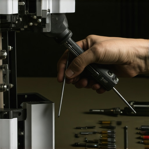 Servisiranje aktuatora Tesla Optimus robota u kućnoj radionici Ruke majstora popravljaju mehanički zglob Tesla robota sa odvijačem