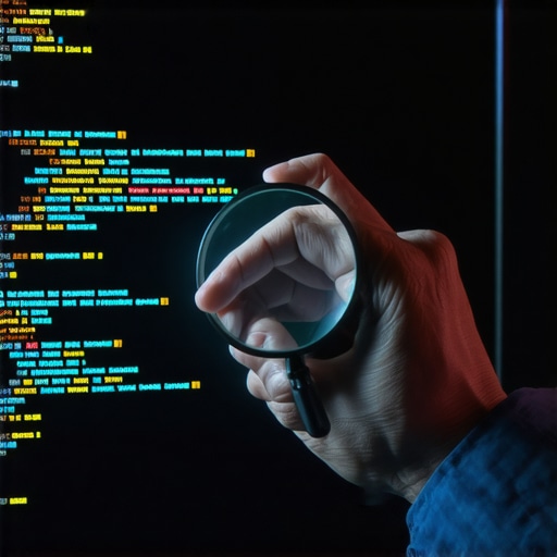 Ljudska ruka provjerava AI izlaz pomoću lupe na monitoru