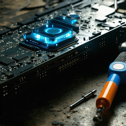 Grafička karta i alat za popravku u mračnoj radionici