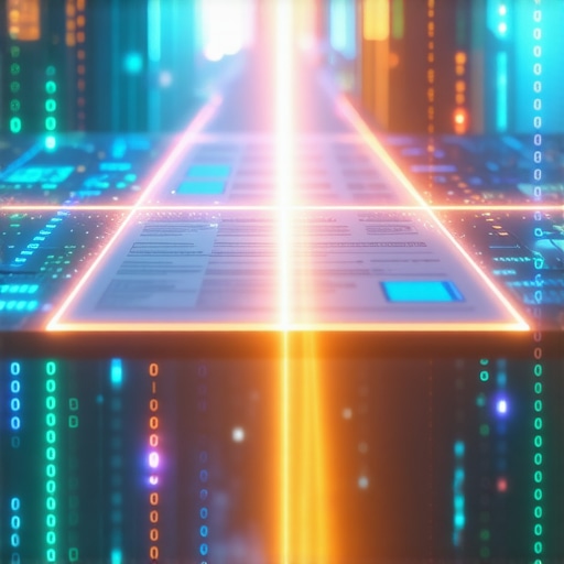 Close-up of a CV being analyzed by an AI recruitment algorithm showing keyword extraction.