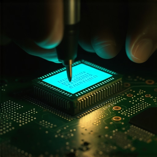 Close up of hands repairing digital systems showing AI correction process