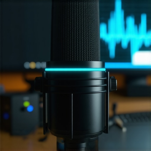 Digital representation of AI noise cancellation on a professional microphone
