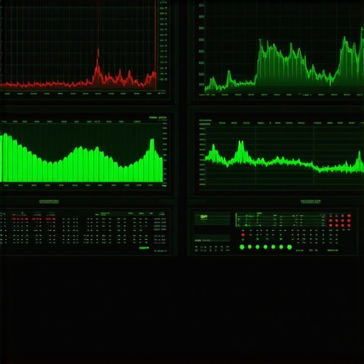 AI Performance Metrics Dashboard 2026 Close up of a technical dashboard tracking AI metrics in a dark workshop environment