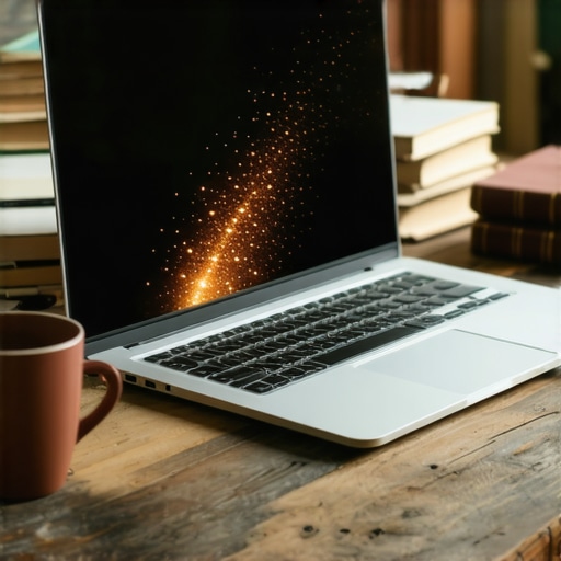 AI Planiranje časa u praksi Laptop na drvenom stolu sa knjigama prikazuje digitalno planiranje časa