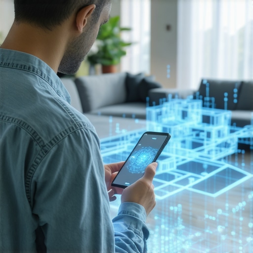 Osoba koristi AI aplikaciju za skeniranje sobe i kreiranje 3D modela