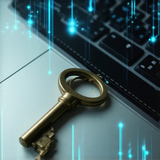 AI u turizmu digitalna transformacija Ključ hotela na laptopu sa AI podacima