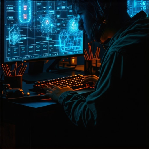 A visualization of AI searching through hidden layers of the internet data network.