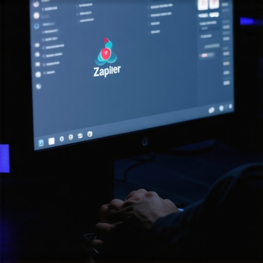 Prikaz ekrana sa Zapier automatizacijom i AI integracijom u mračnom radnom prostoru