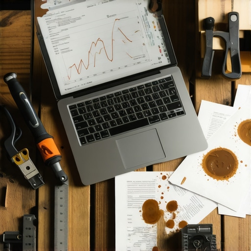 DIY AI Sales Regression Setup 2026 A laptop on a wooden workbench showing AI sales prediction graphs next to traditional measuring tools.
