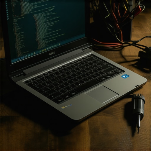 Close up of a DIY AI server setup on a wooden workbench showing hardware components and code