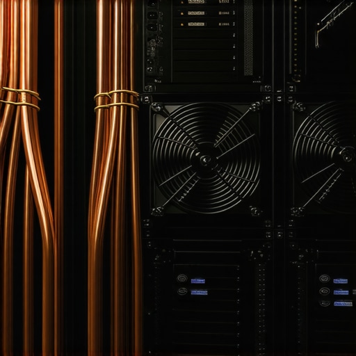 Close-up of a custom built AI server with manual cooling modifications in a workshop environment.