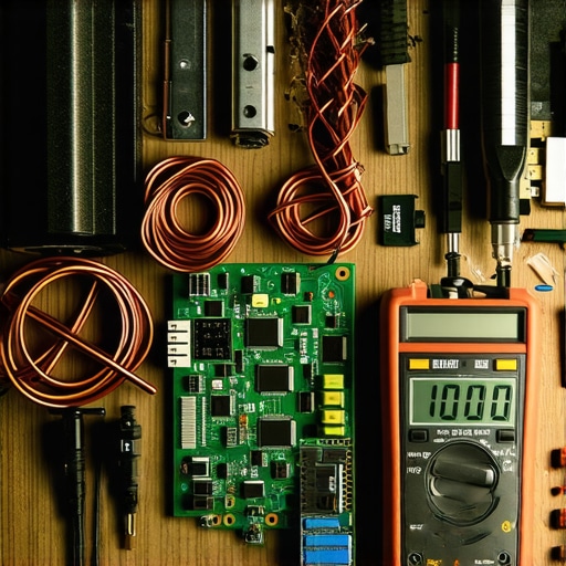 DIY Reciklaža elektronike i e-otpad Stol sa rasklopljenom elektronikom i alatima za reciklažu