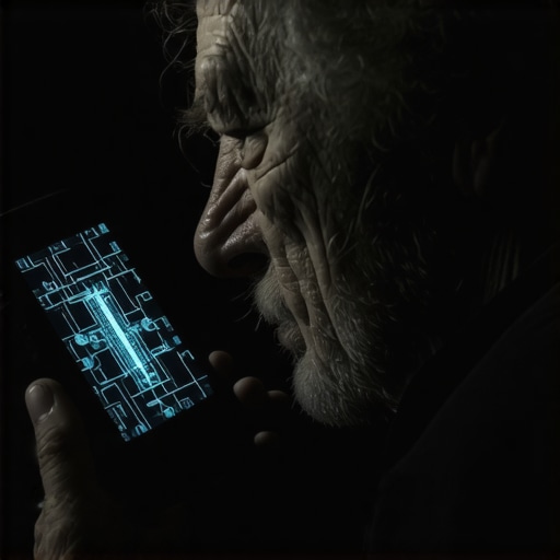 Osoba sluša sumnjiv poziv na telefonu sa digitalnim smetnjama