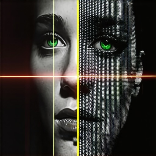 Poređenje stare mutne fotografije i oštrog AI upscaling rezultata u radionici