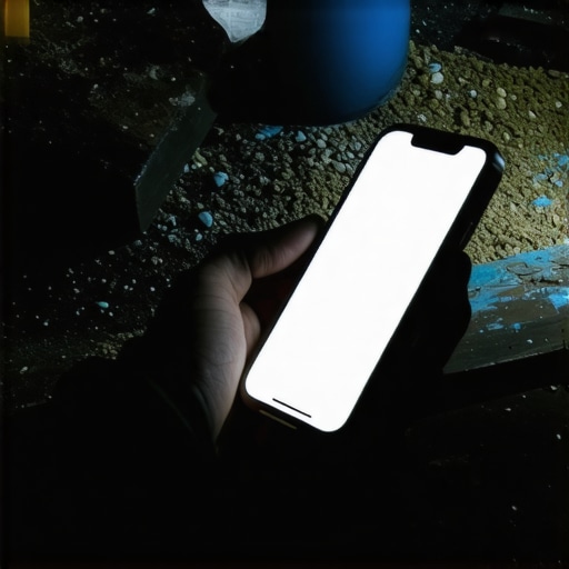 Digitalna usamljenost u radionici Osoba drži telefon u mračnoj radionici sa alatima u pozadini