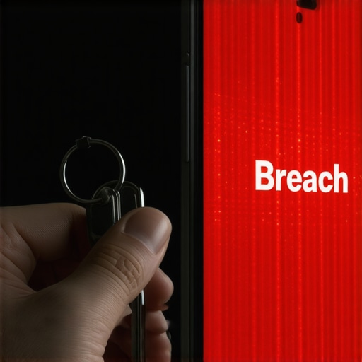 Fizički sigurnosni ključ u akciji 2026 Ruka drži sigurnosni ključ pored telefona sa upozorenjem o hakerskom napadu