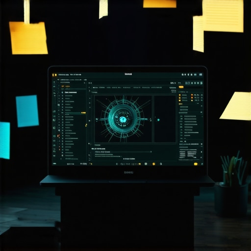 Gamma AI presentation workspace with floating cards and professional UI elements