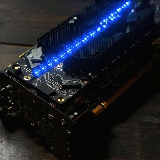 Close-up grafičke kartice na radnom stolu kao simbol AI snage