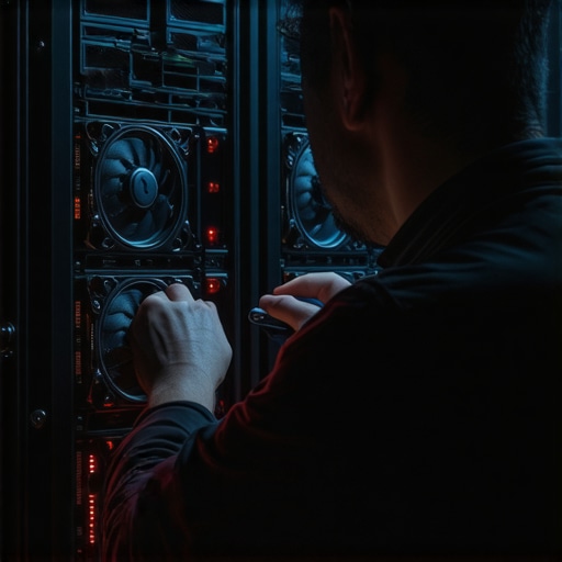 Hardware Tuning for Batch Normalization Close-up of a high-performance GPU cluster being optimized in a workshop environment.