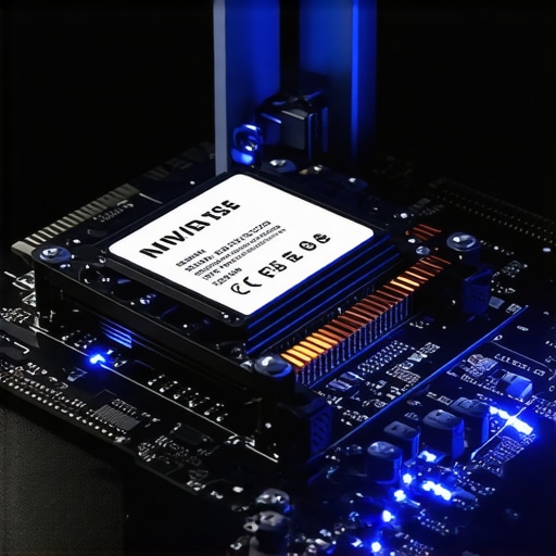 Close-up of NVMe SSD installation for fast machine learning text preprocessing.