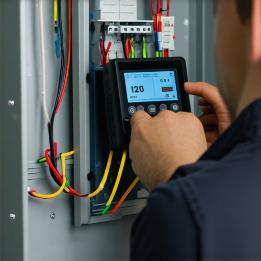 Osoba instalira pametni uređaj za praćenje potrošnje struje u razvodnu kutiju