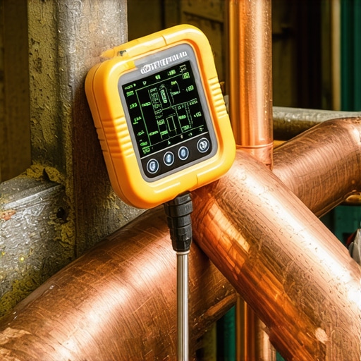 Čovjek instalira digitalni senzor na bakarnu cijev za praćenje potrošnje vode