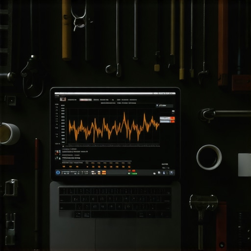 Grafikon linearne regresije na laptopu u tamnom radnom okruženju